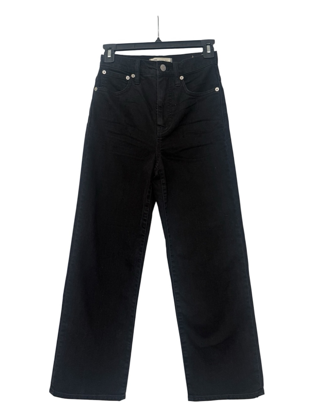 Madewell High Rise Slim Wide Leg Crop Jeans Black Size 24